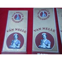 4 van Nelle koffie goudmerk labels uit ong. 1965