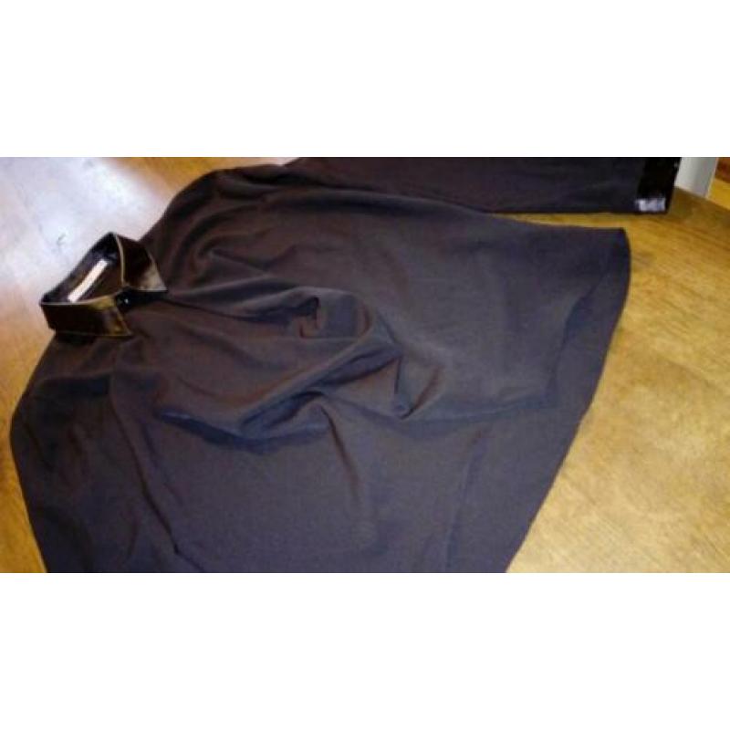 Nikkie blouse 38 zwart leren boord