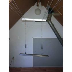 Mooie moderne hanglamp met led, glas en aluminium