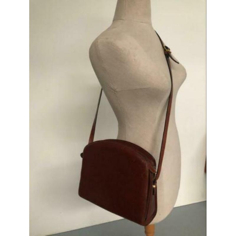 Prachtige vintage Bally tas leer cognac top cross over