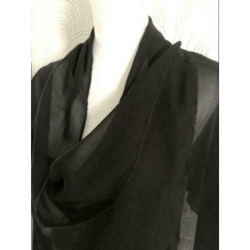 Polyester sjaal - 52x147 cm - zwart