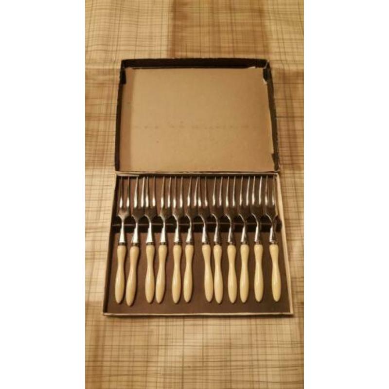 Vintage Engelse Zilvera ware Cake Forks/Cocktail prikkers