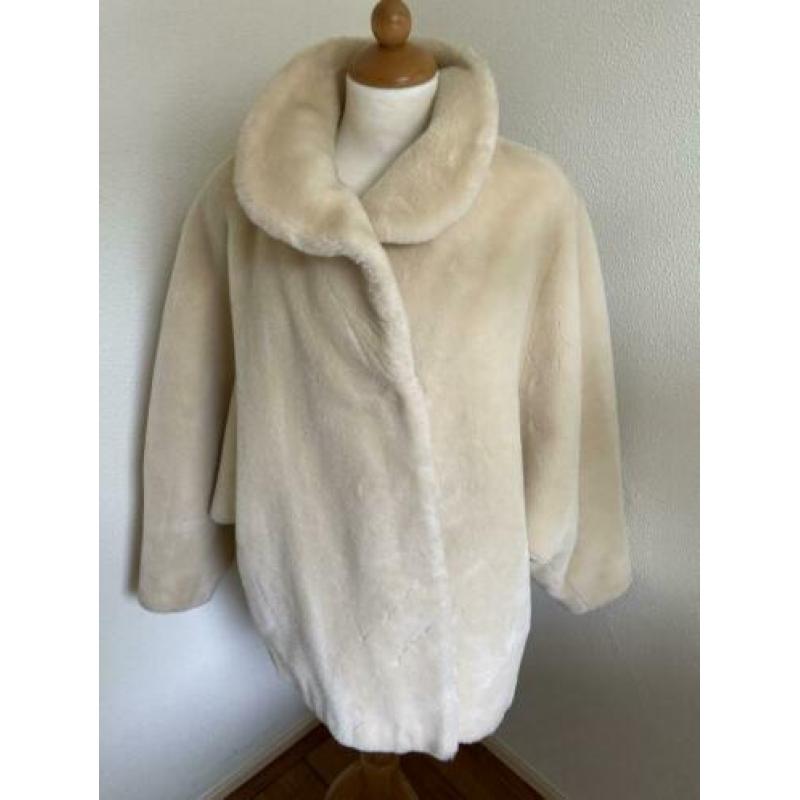 Vintage fake fur bontjas maat 40