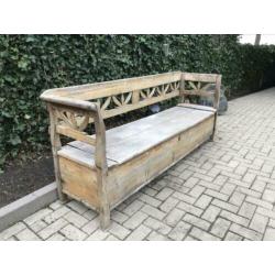 Oude kerkbank / klepbank 220 cm breed