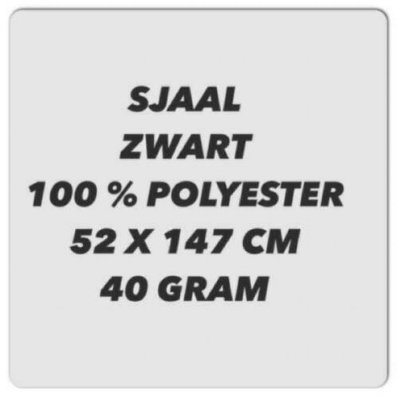 Polyester sjaal - 52x147 cm - zwart