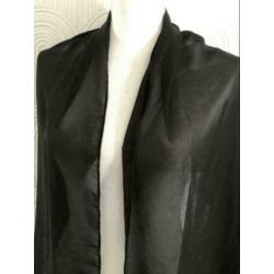 Polyester sjaal - 52x147 cm - zwart