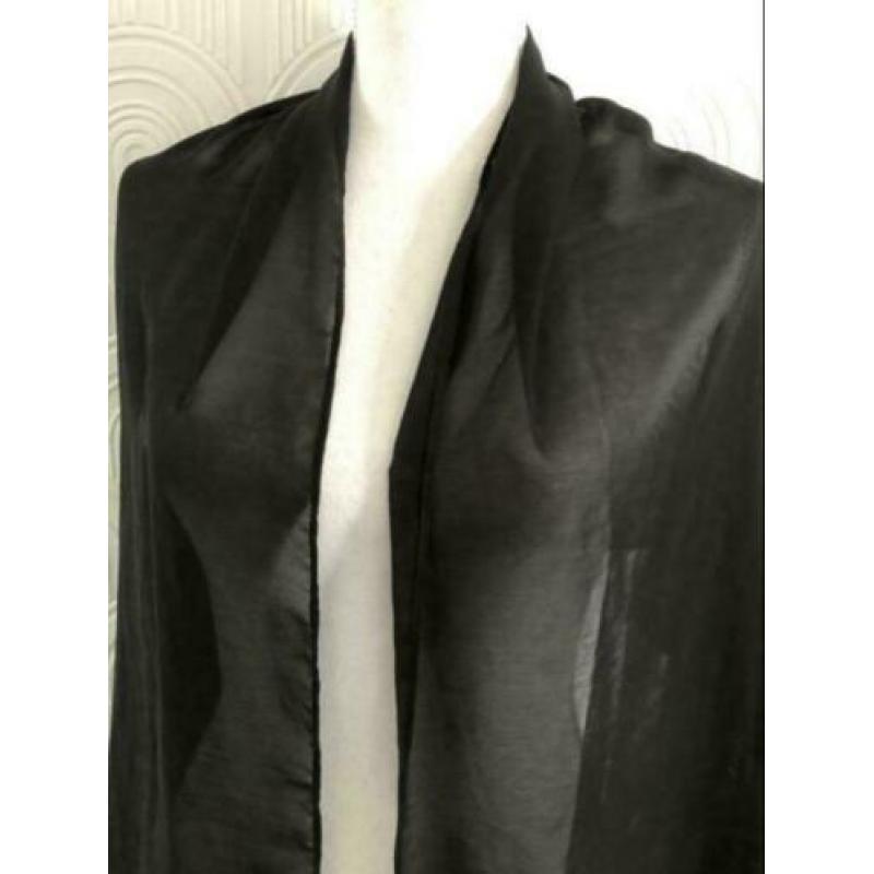 Polyester sjaal - 52x147 cm - zwart