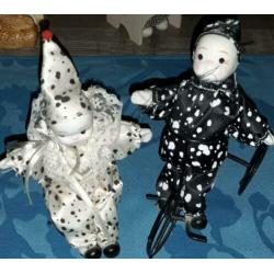 2 circus clowns porselein