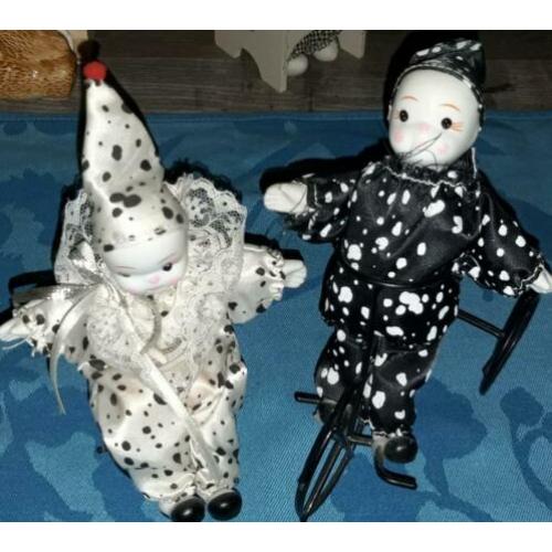 2 circus clowns porselein