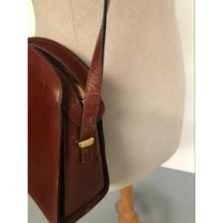 Prachtige vintage Bally tas leer cognac top cross over