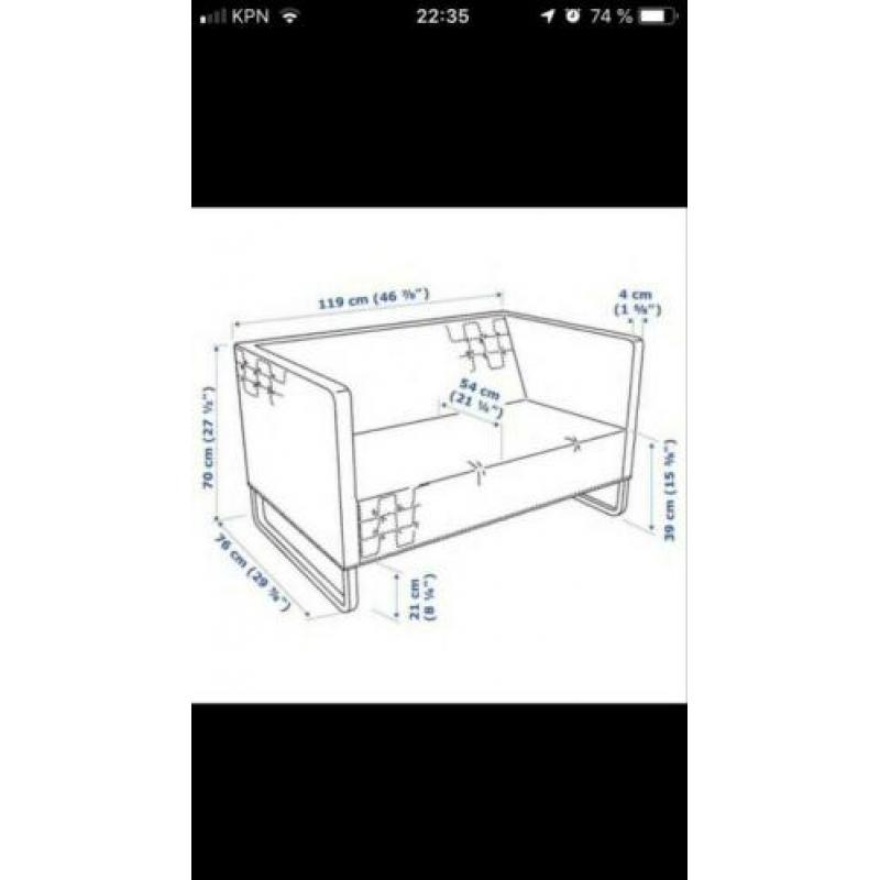 Ikea Knoppard 2 zitsbankje zgan