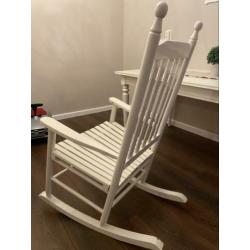 Schommelstoel hout wit