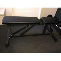Fitnessbank + gewichten, halterset