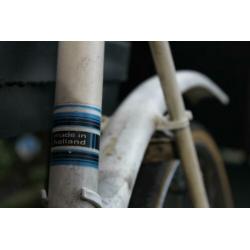 Vintage/retro wielrenfiets roomwit