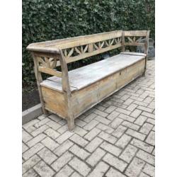 Oude kerkbank / klepbank 220 cm breed