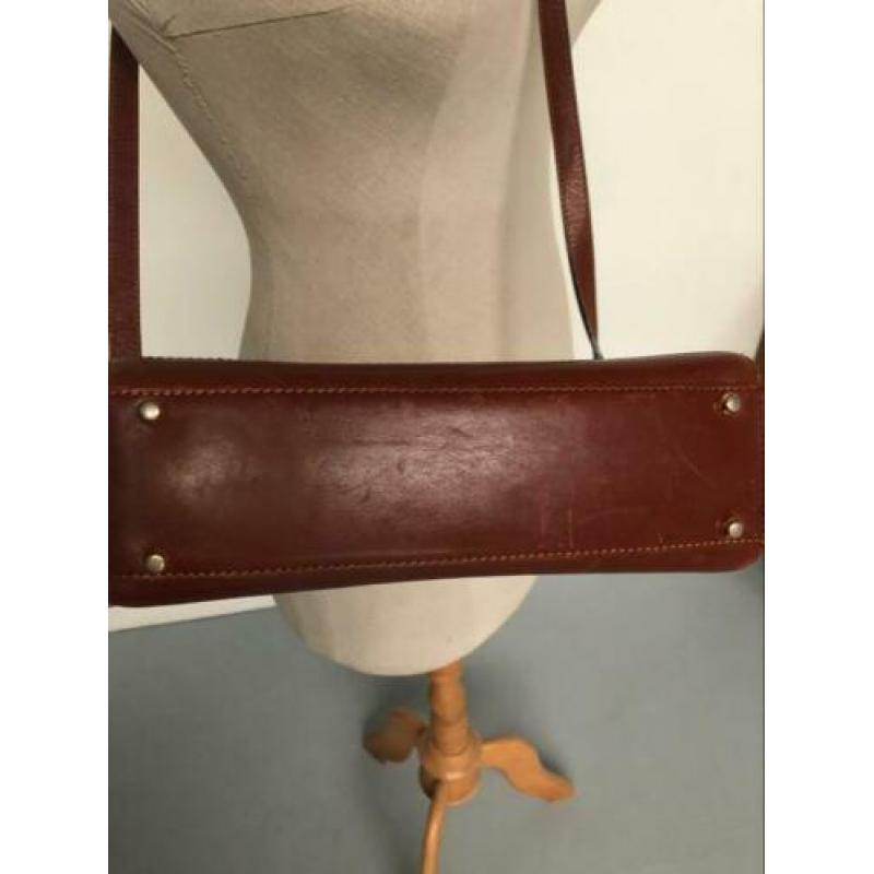 Prachtige vintage Bally tas leer cognac top cross over