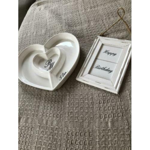 Riviera Maison hearts schaal en happy birthday bordje