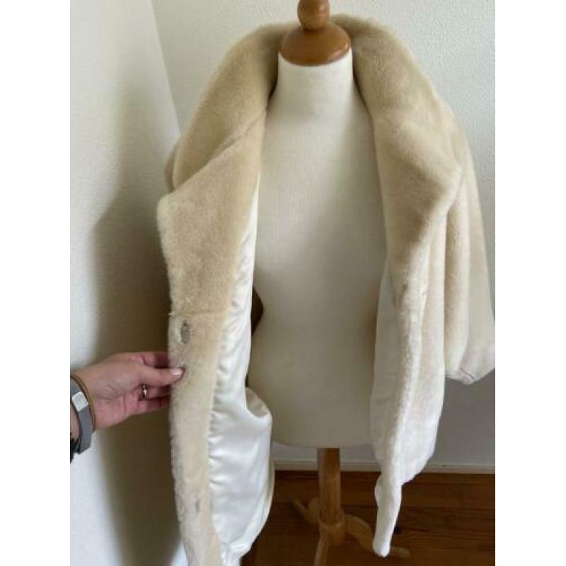 Vintage fake fur bontjas maat 40