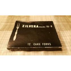 Vintage Engelse Zilvera ware Cake Forks/Cocktail prikkers
