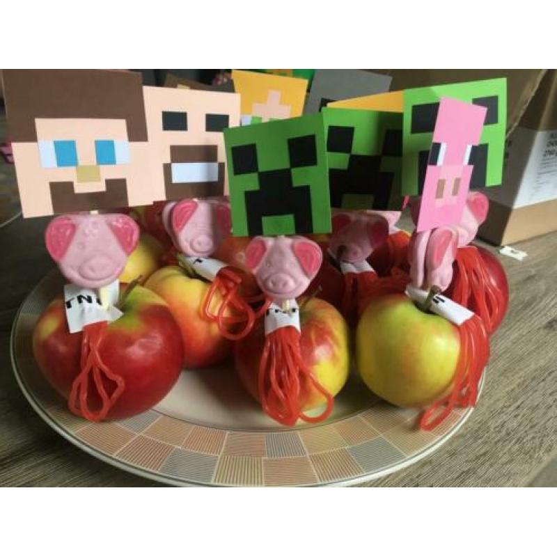 Minecraftfiguren voor traktatie, versiering of slingers
