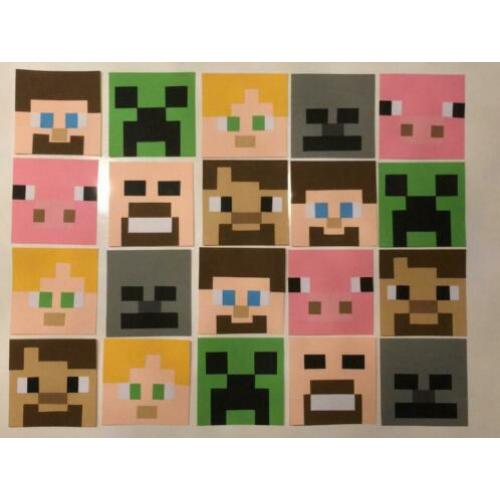 Minecraftfiguren voor traktatie, versiering of slingers