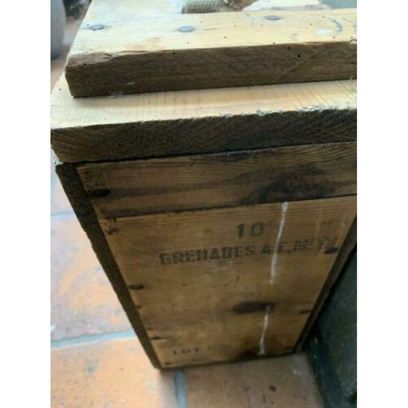 Legerkist hout met Tekst.