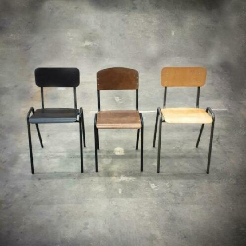 680x School chair vintage oude schoolstoelen cafe stoel 553