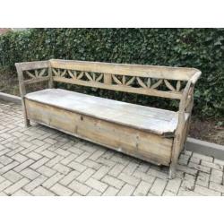 Oude kerkbank / klepbank 220 cm breed