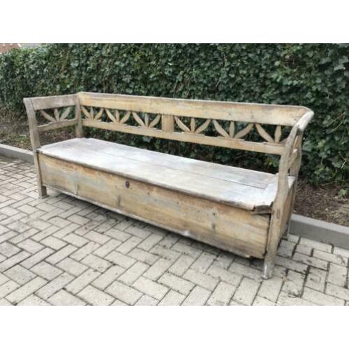 Oude kerkbank / klepbank 220 cm breed