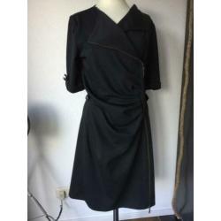 Pracht zwart tricot jurk 38