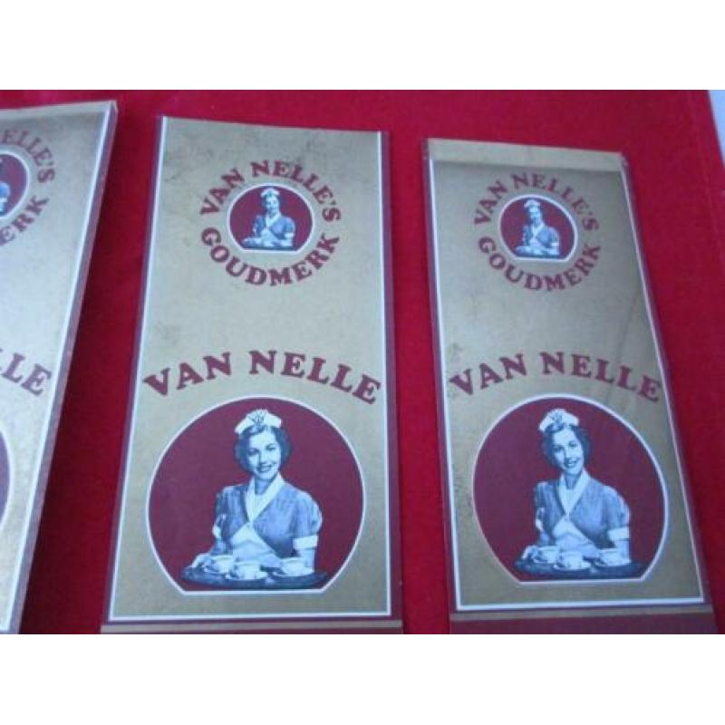 4 van Nelle koffie goudmerk labels uit ong. 1965