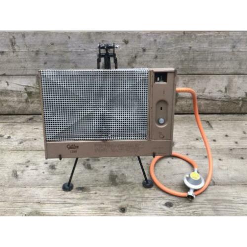 retro tentkachel propaangas met drukregelaar en slang
