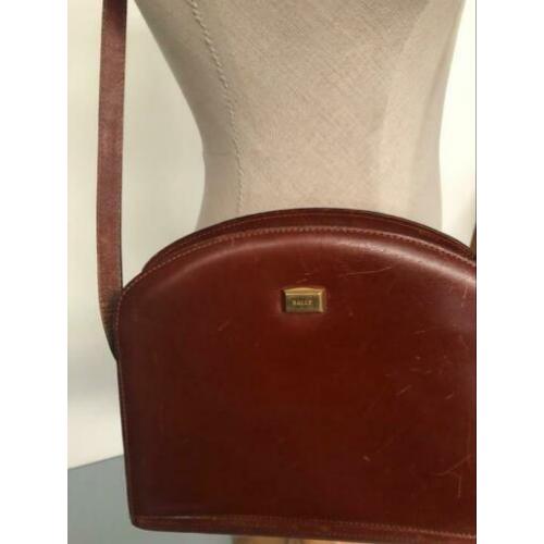 Prachtige vintage Bally tas leer cognac top cross over