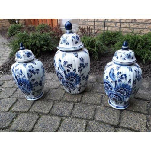 3-delig Delfts blauw kasstel