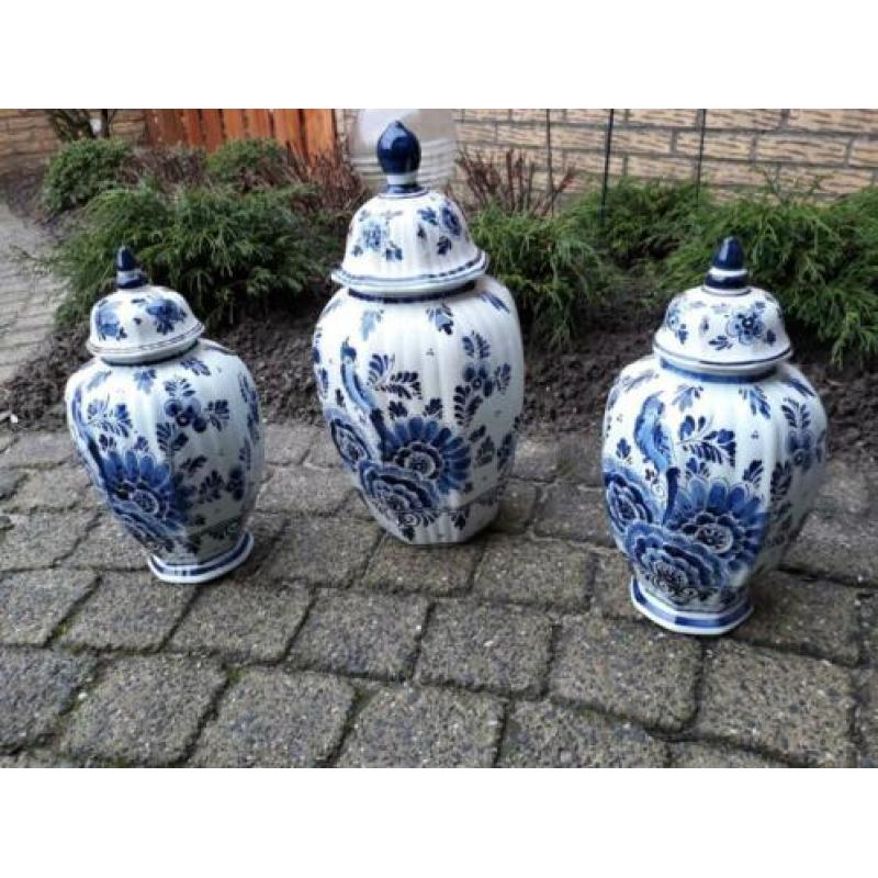 3-delig Delfts blauw kasstel