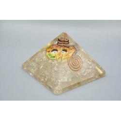 Zwarte Toermalijn Orgoniet pyramide - 7 x 5,5 cm