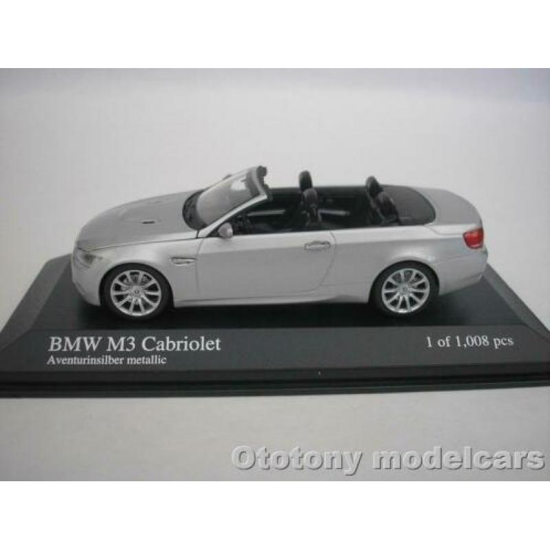 Bmw M3 E93 Cabriolet 2008 Zilver Metallic 1/43 Minichamps