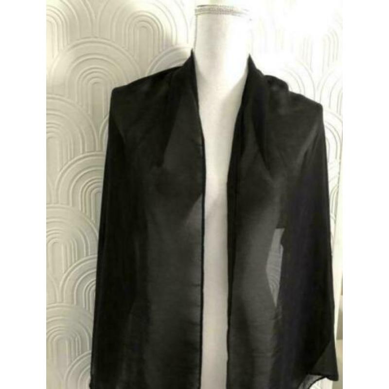 Polyester sjaal - 52x147 cm - zwart