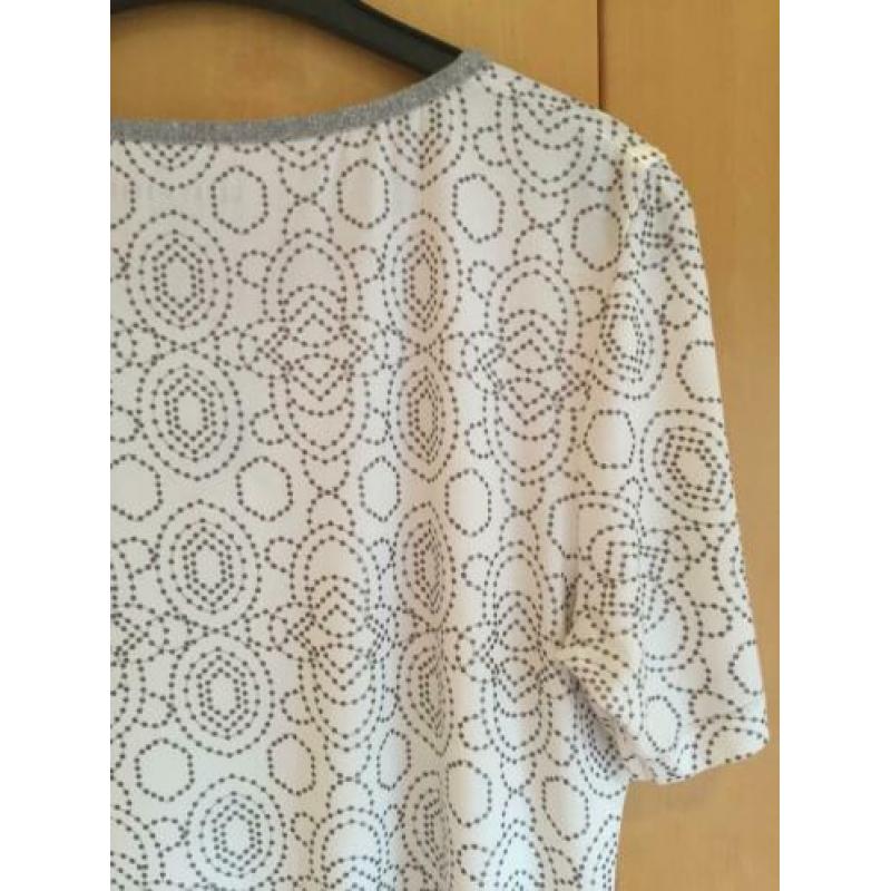 ZGAN Gerry Weber t-shirt wit met zilver opdruk maat 42
