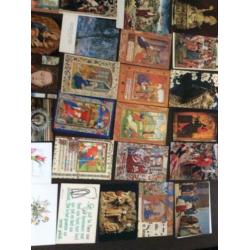 Partij van 150 religieuze ansichten nieuw/gebruikt 650 gram