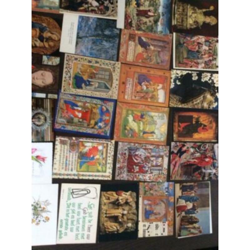 Partij van 150 religieuze ansichten nieuw/gebruikt 650 gram
