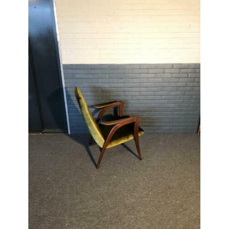 Ultra mooie Vintage Deense design stoel met zwevende leuning