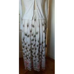 Prachtige lange rok met pauwen print maat 36/38