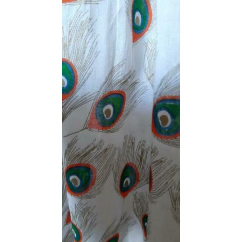 Prachtige lange rok met pauwen print maat 36/38