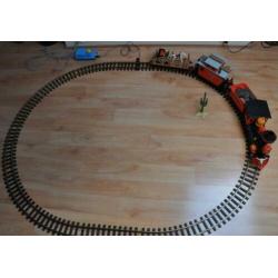 Oude Playmobil Trein 4034 met Poppetjes, Rails en Trafo