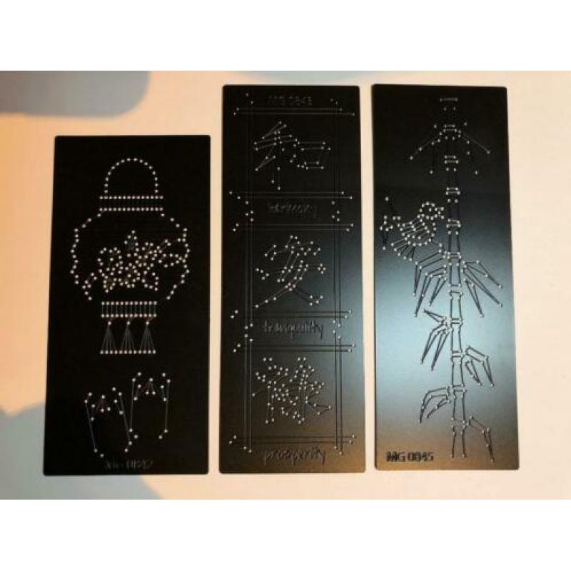 3 Borduurmallen; Chinees/Japans thema
