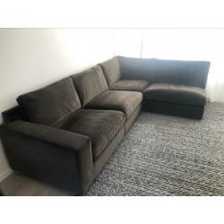 Hoekbank/loungebank + hocker velours Eric Kuster Style