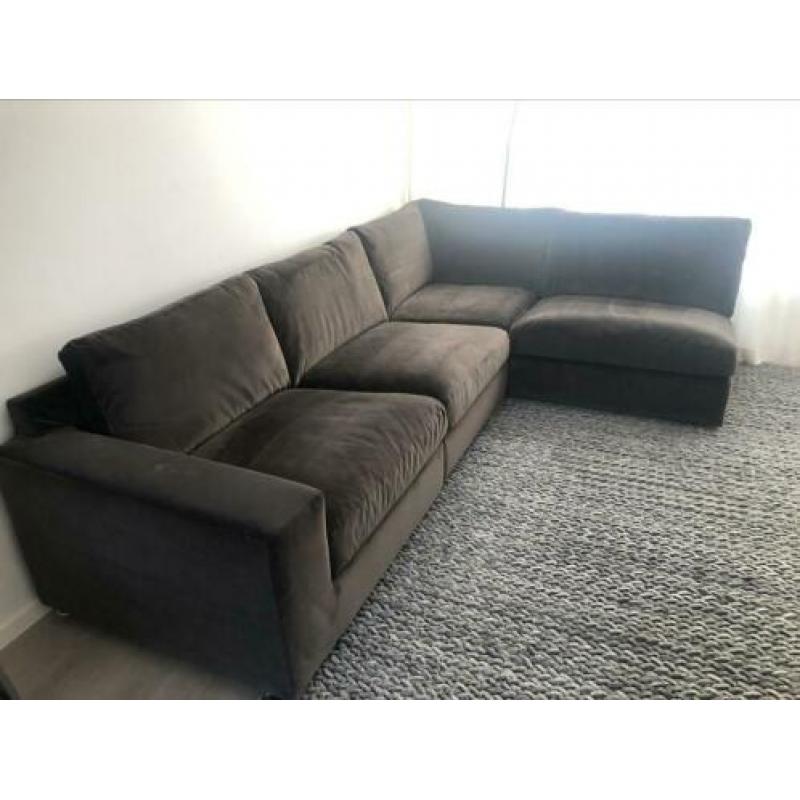 Hoekbank/loungebank + hocker velours Eric Kuster Style
