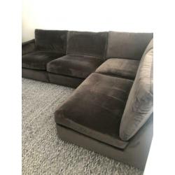 Hoekbank/loungebank + hocker velours Eric Kuster Style