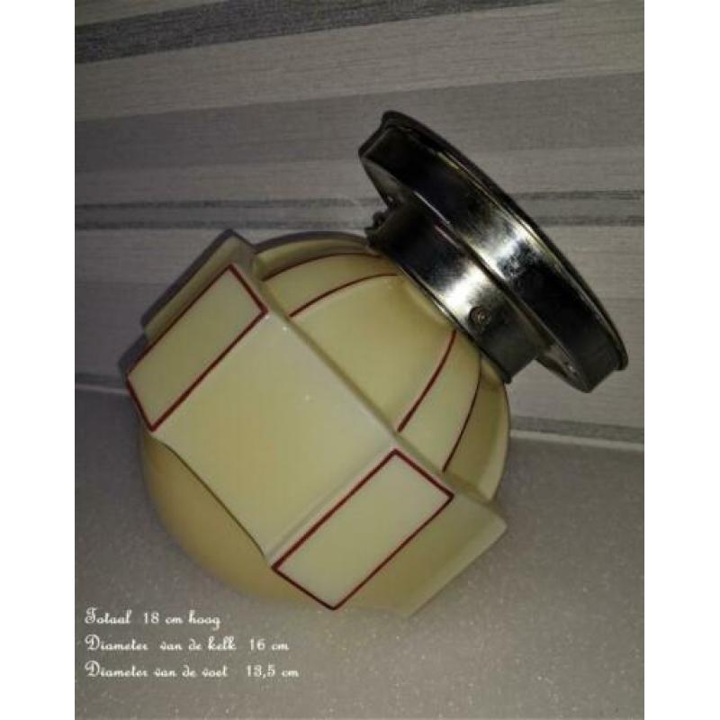 art Deco plafondlamp - plafonnière - uniek in zijn soort